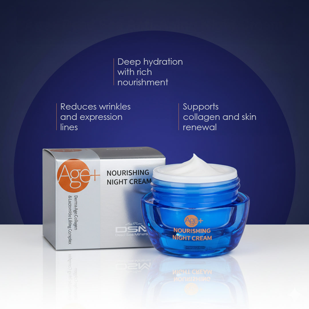 Age+ Anti-Aging Night Cream with Collagen, Hyaluronic Acid