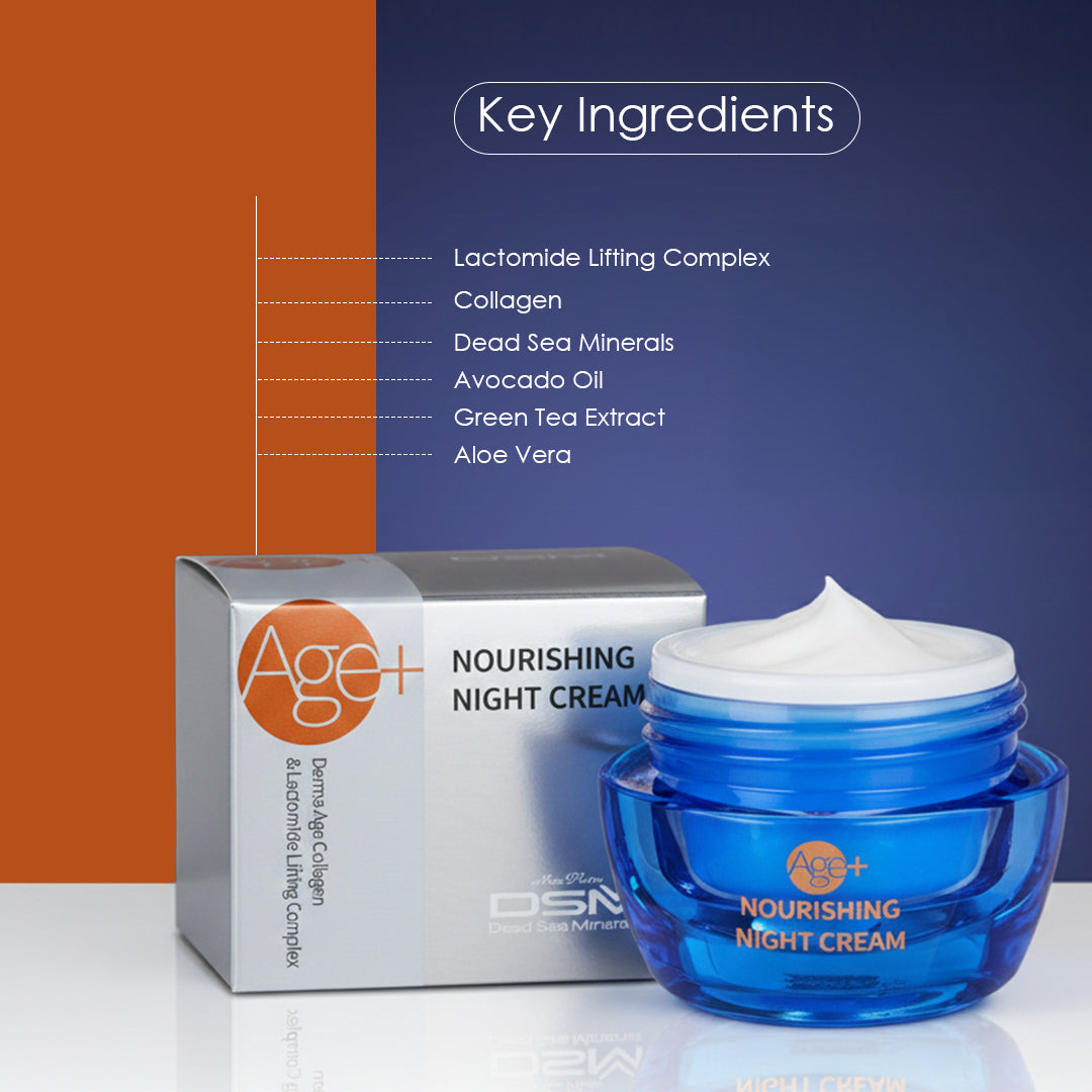 Age+ Anti-Aging Night Cream with Collagen, Hyaluronic Acid