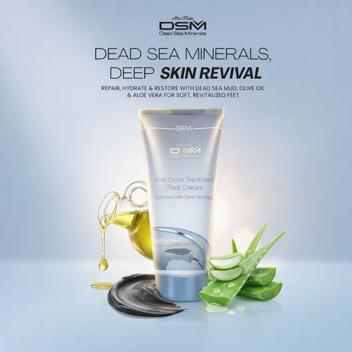 Anti-Crack Foot Cream with Dead Sea Mud, Olive Oil & Aloe Vera